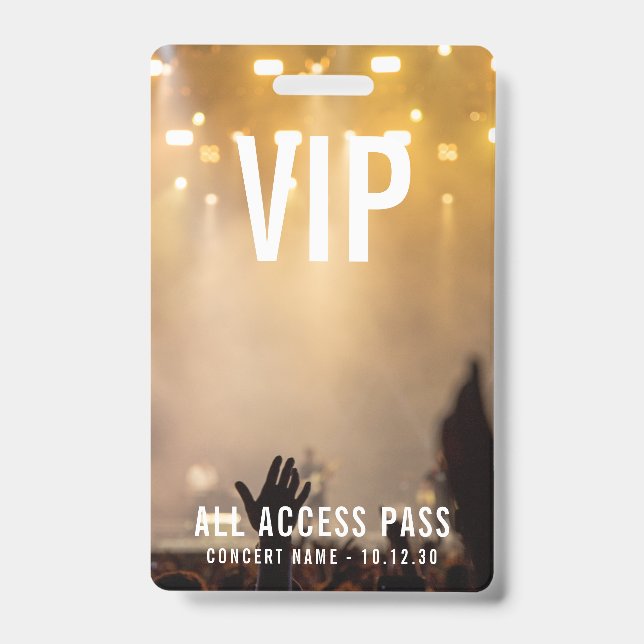 Crachá Ingresso de Acesso Total VIP Personalizado para Ev (Frente)