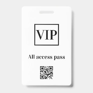 Crachá ingresso de acesso total vip simples nome do show 
