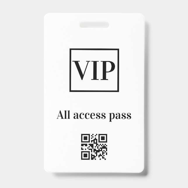 Crachá ingresso de acesso total vip simples nome do show  (Frente)