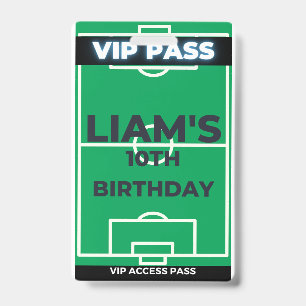 Crachá Ingresso VIP de Festa de Aniversário de Futebol