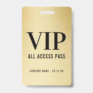 Crachá Ingresso VIP Personalizado de Acesso Total ao Conc