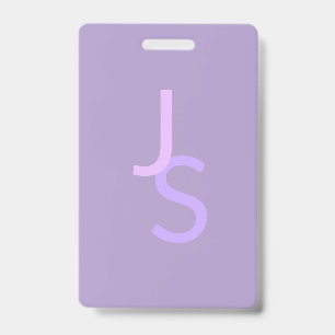 Crachá Iniciais Monogramadas Sobrepostas Modernas   Roxo