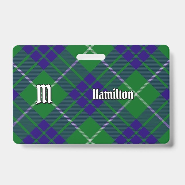 Crachá Insígnia Clan Hamilton Caça Tartan (Frente)