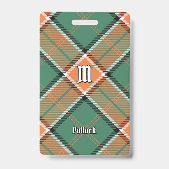 Crachá Insígnia Clan Pollock Tartan (Frente)