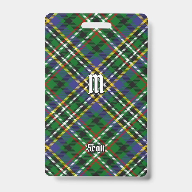 Crachá Insígnia Clan Scott Green Tartan (Frente)