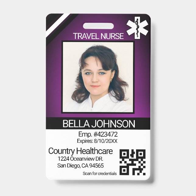 Crachá Insígnia de Foto do Campo Médico - Enfermeiro(a) d (Frente)