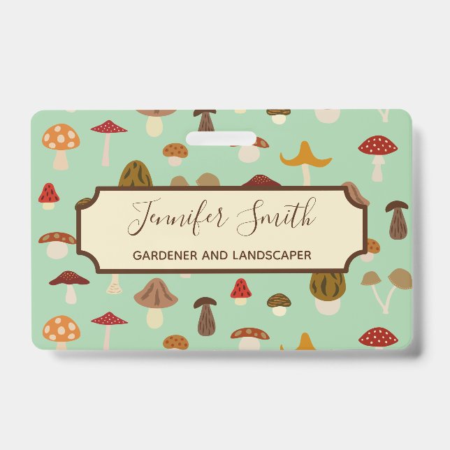 Crachá Insígnia Empresarial Cogumelos de Outono (Frente)