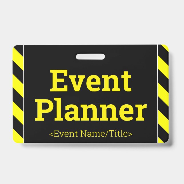 Crachá Insígnia Simples de "Planejador de Eventos" (Frente)