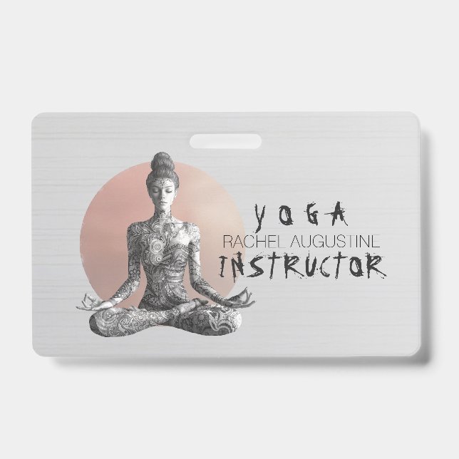 Crachá Instrutor de Meditação de Ioga Mestre de Reiki Pos (Frente)