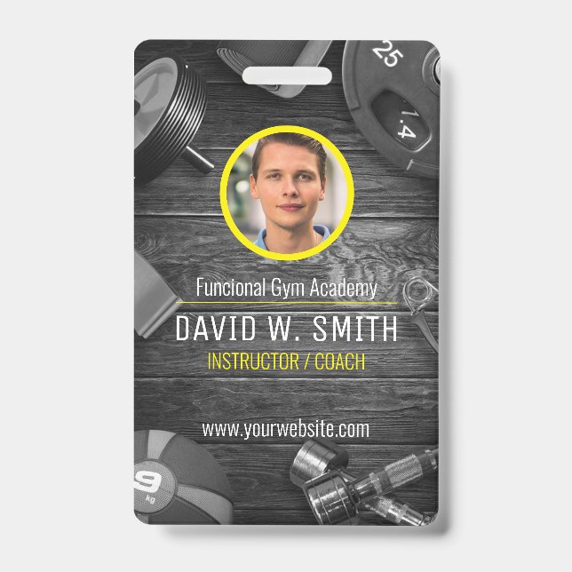 Crachá Instrutor treinador de academia funcional (Frente)