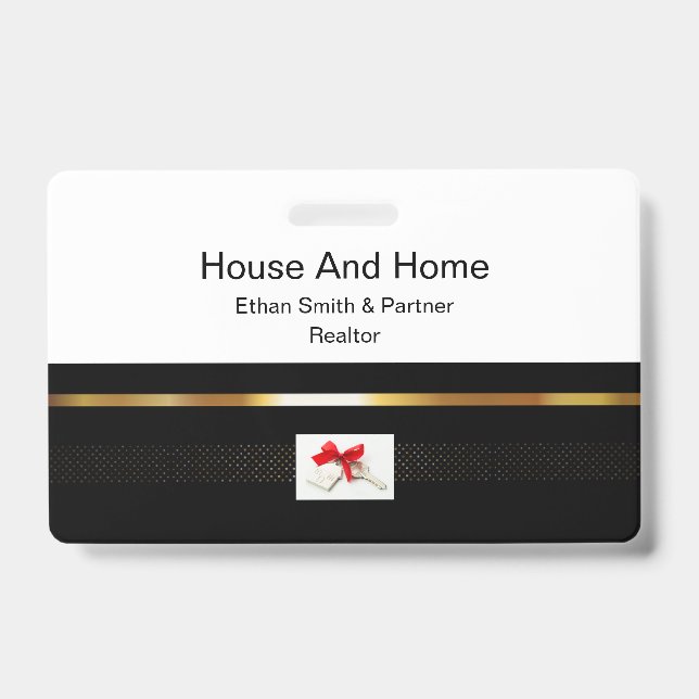 Crachá Introdução ao Marketing de Imóveis Black & Gold (Frente)