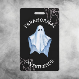 Crachá Investigador Paranormal Fantasma & Cobwebs Black