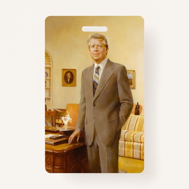 Crachá James Earl Carter Pintou o Presidente dos EUA, Ret (Frente)
