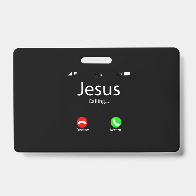 Crachá Jesus Está Chamando Cristão (Frente)