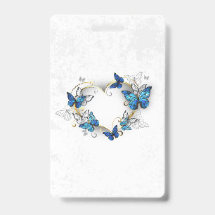 Crachá Jewelry Heart with Butterflies Morpho