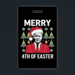 Crachá Joe Biden Christmas Santa Hat Feliz 4° Páscoa<br><div class="desc">Engraçado Joe Biden Natal Santa Hat Feliz 4º De Páscoa Xmas</div>