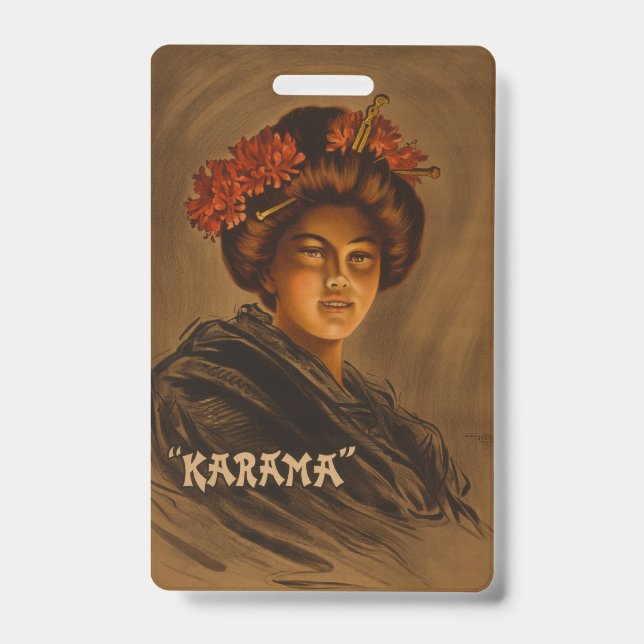 Crachá Karama: Peça Teatral Romance de Geisha Japonesa (Frente)