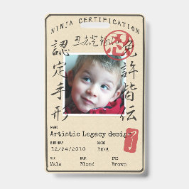 Crachá Kids Ninja ID (Customize image & text!)