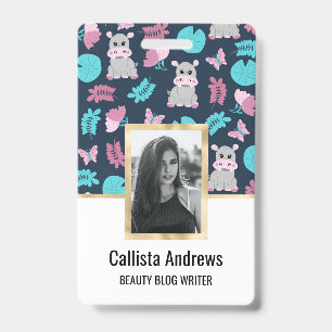 Crachá Lábio Cor-de-Rosa, Rosa, Hippo Floral Borboleta Li