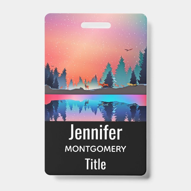 Crachá Lago de inverno Cênico com Veado (Frente)