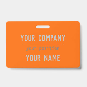 Crachá Laranja neon - letras em negrito - código QR