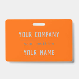 Crachá Laranja neon - letras em negrito - código QR