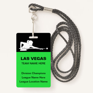 Crachá Las Vegas Billiards Theme Bulk Team Name Badges