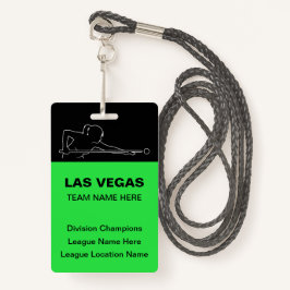 Crachá Las Vegas Billiards Theme Bulk Team Name Badges
