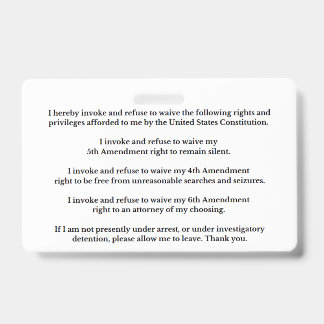 Crachá Legal Rights And Privileges Card