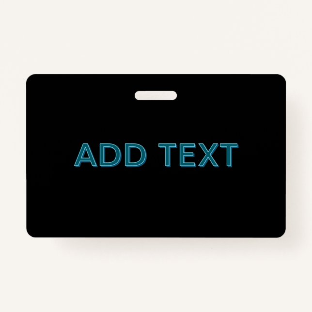 Crachá Letra com destaque editável com sombra suspensa (Frente)