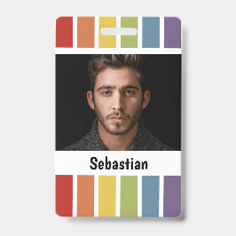 Crachá LGBT Arco-íris Cores Suaves Personalizado