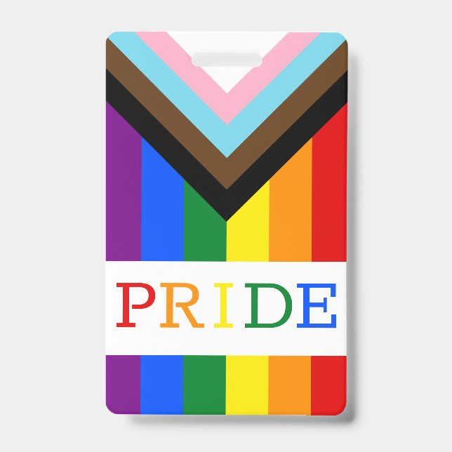 Crachá LGBTQ & Orgulho - Insígnia da Bandeira do Progress (Frente)