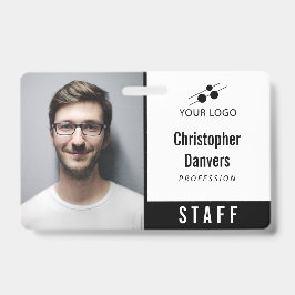 Crachá Limpar ID branco do funcionário Adicionar seu logo