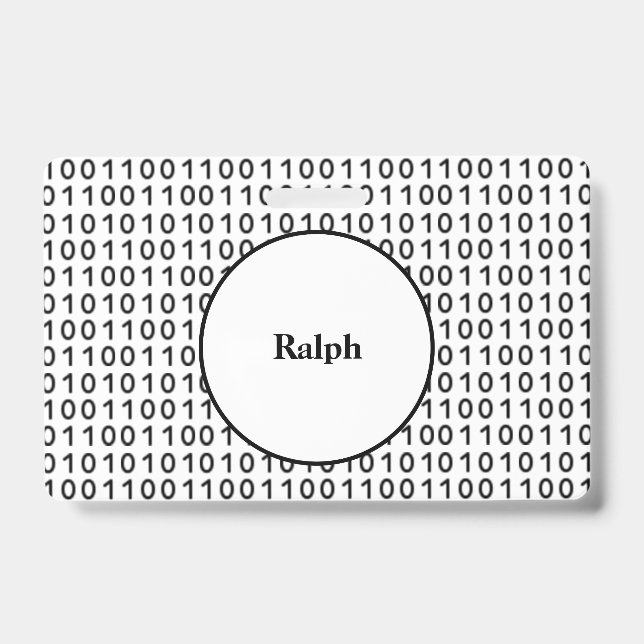 Crachá Linguagem de Computador Código Binário com Nome (Frente)