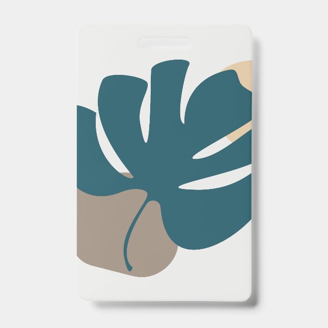 Crachá Linha de folhagem com forma abstrata (Frente)