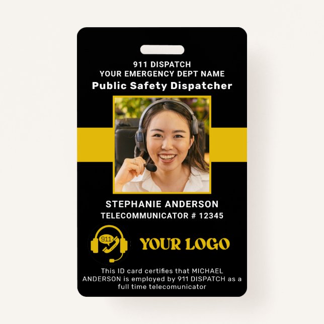 Crachá Linha Dourada fina de fotografia personalizada com (Frente)