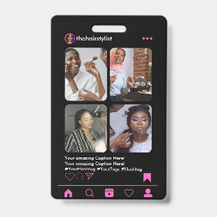 Crachá Lista de Cabelos CÓDIGO QR do Instagrama