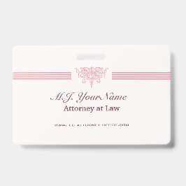 Crachá Listras de luxo, logo cor-de-rosa da Justiça