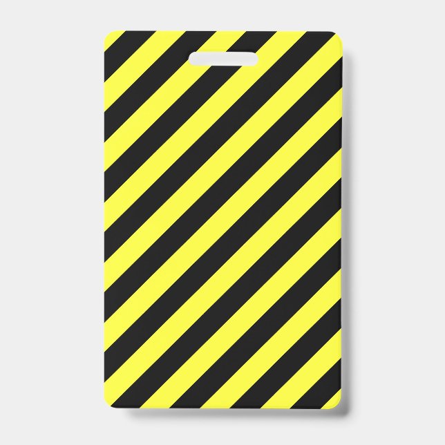 Crachá Listras Diagonais Amarelo e Preto (Frente)