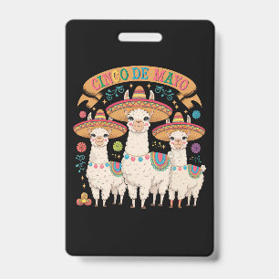 Crachá Llama Funny Cinco De Mayo Fiesta Party