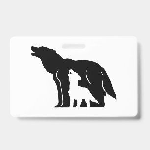 Crachá Lobos preto e branco