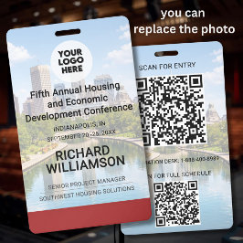 Crachá Localização Logotipo QR de Foto Substituível Confe
