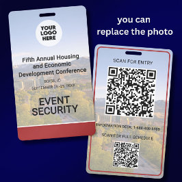 Crachá Localização Logotipo QR de Foto Substituível Confe