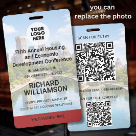 Crachá Localização Logotipo QR de Foto Substituível Confe