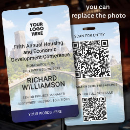 Crachá Localização Logotipo QR de Foto Substituível Confe