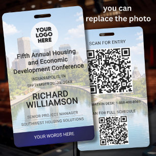 Crachá Localização Logotipo QR de Foto Substituível Confe