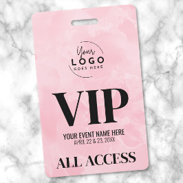 Crachá Logo Rosa Passagem Vip Evento Acesso Total