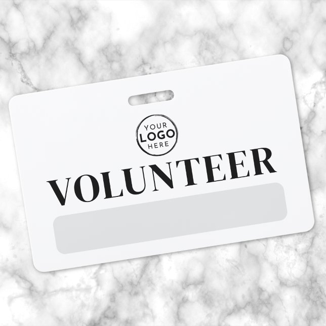 Crachá Logo Voluntário (Black White Logo Volunteer Badge)