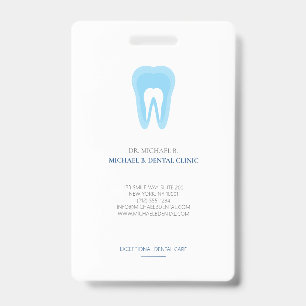 Crachá Logotipo Azul Branco Dr Odontologia Dentista Dente