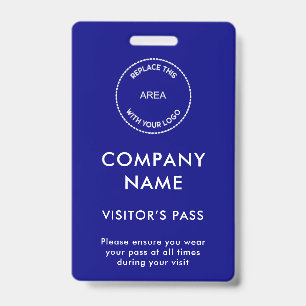Crachá Logotipo Azul Nome da Empresa do Passaporte de Vis